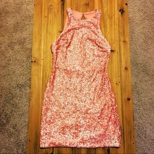 Peach Pink Sequin Dress